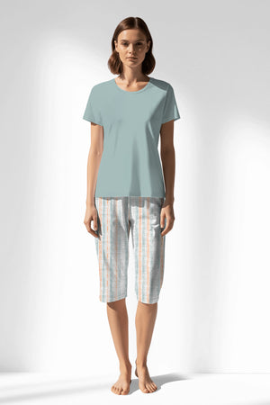 Woman Polyviscon Liner Capri Set - BLUE HAZE - Image 3