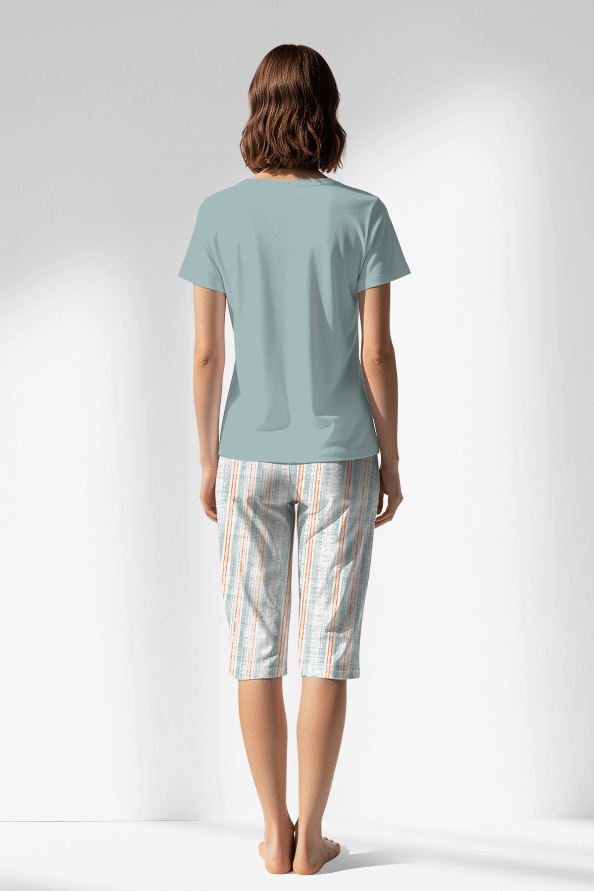 Woman Polyviscon Liner Capri Set - BLUE HAZE - Image 1