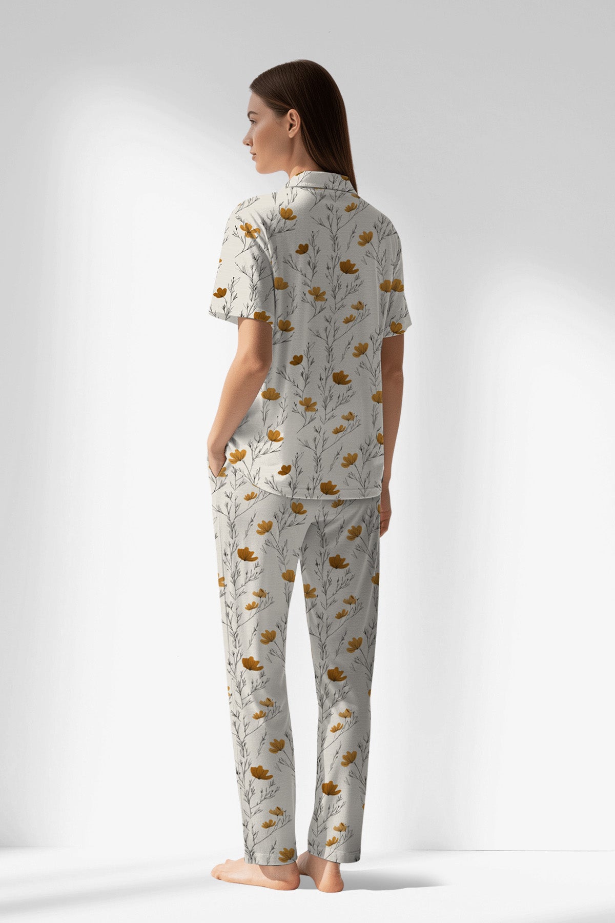 Woman Polyviscon Linora Buttoned Pyjama Set - ROTASYON - Image 3
