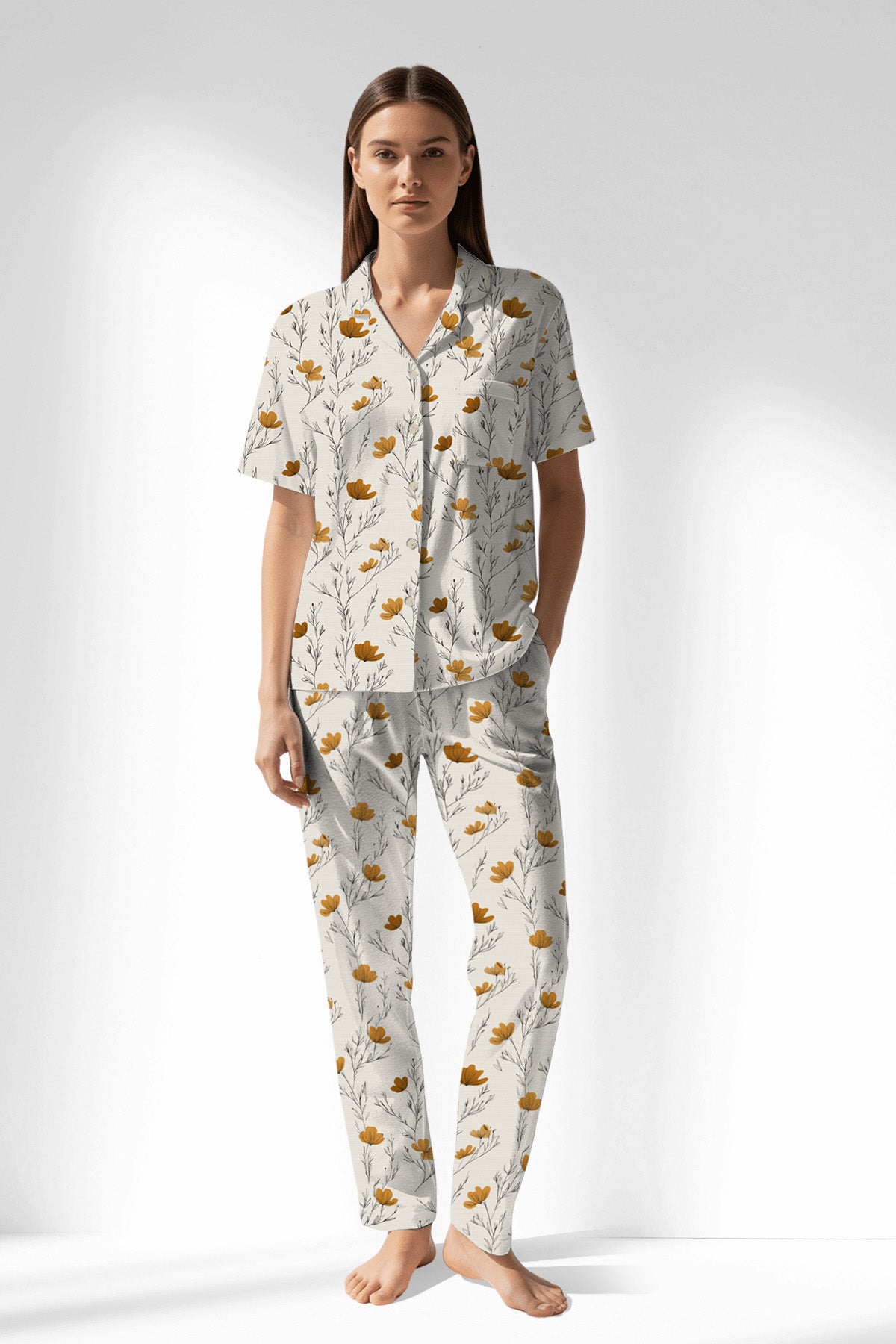 Woman Polyviscon Linora Buttoned Pyjama Set - ROTASYON - Image 1