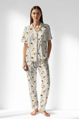 Woman Polyviscon Linora Buttoned Pyjama Set - ROTASYON - Image 1