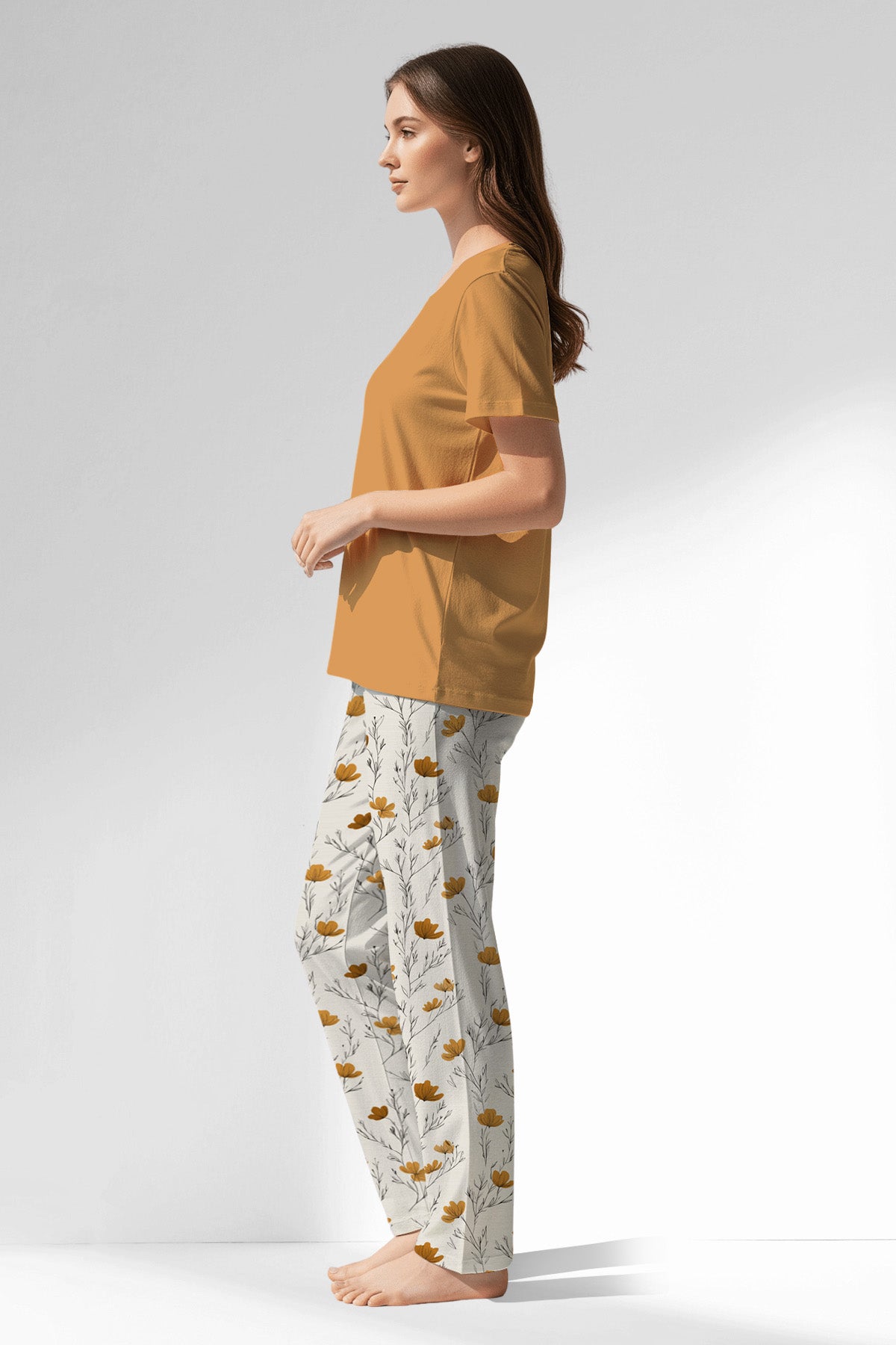 Woman Polyviscon Linora Pyjama Set - GOLDEN NUGGET - Image 2