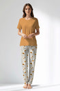 Woman Polyviscon Linora Pyjama Set - GOLDEN NUGGET - Image 1