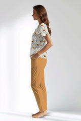 Woman Polyviscon Linora Buttoned Collar Pyjama Set - ROTASYON - Image 2