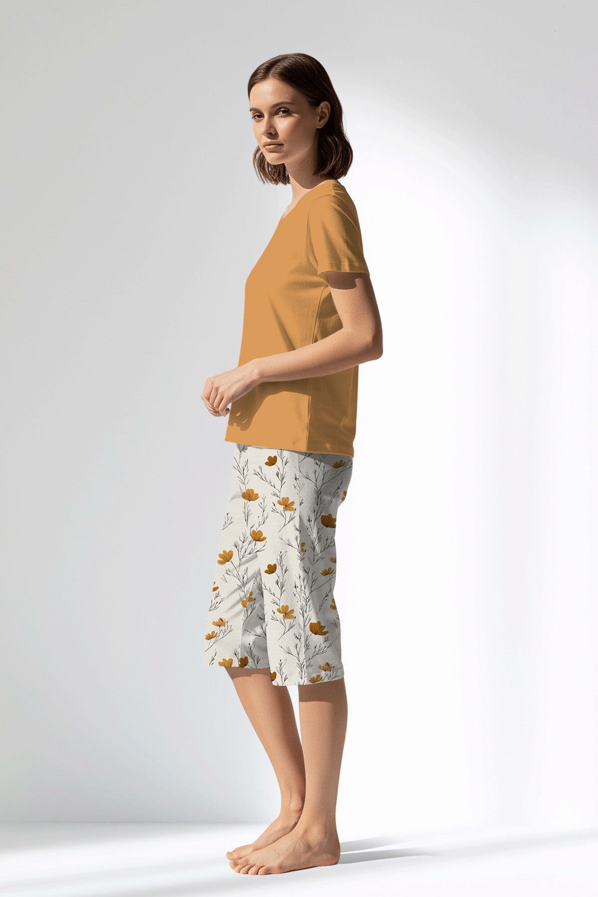 Woman Polyviscon Linora Capri Set - GOLDEN NUGGET - Image 2