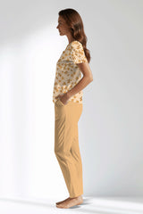 Woman Polyviscon Mellow Buttoned Collar Pyjama Set - ROTASYON - Image 2