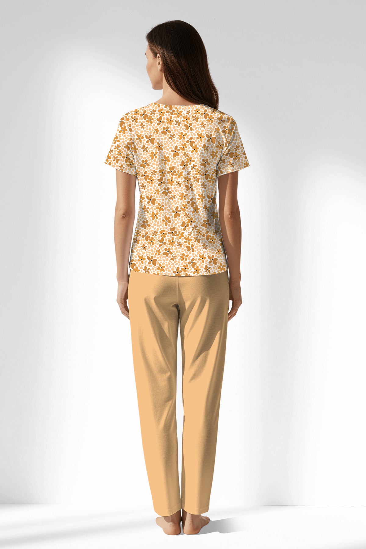 Woman Polyviscon Mellow Buttoned Collar Pyjama Set - ROTASYON - Image 3