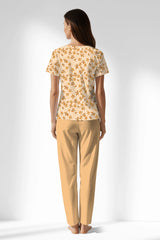 Woman Polyviscon Mellow Buttoned Collar Pyjama Set - ROTASYON - Image 3