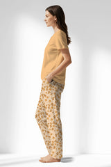 Woman Polyviscon Mellow Drop Collar Pyjama Set - SUNBURST - Image 2