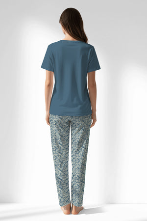 Woman Polyviscon Noble Pyjama Set - SMOKE BLUE - Image 3