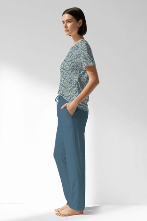 Woman Polyviscon Noble Pocket Detail Pyjama Set - ROTASYON - Image 2