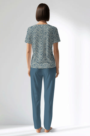 Woman Polyviscon Noble Pocket Detail Pyjama Set - ROTASYON - Image 3