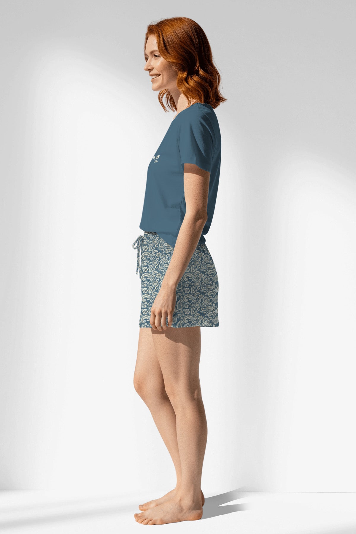 Woman Polyviscon Noble Short Set - SMOKE BLUE - Image 2