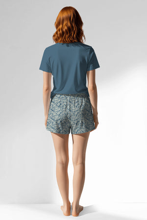 Woman Polyviscon Noble Short Set - SMOKE BLUE - Image 3