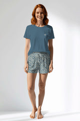 Woman Polyviscon Noble Short Set - SMOKE BLUE - Image 1