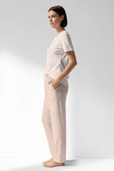 Woman Polyviscon Vanilla Pocket Detail Pyjama Set - ROTASYON - Image 2