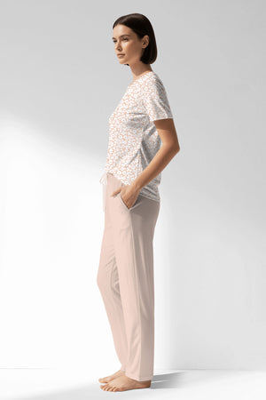 Woman Polyviscon Vanilla Pocket Detail Pyjama Set - ROTASYON - Image 2