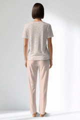 Woman Polyviscon Vanilla Pocket Detail Pyjama Set - ROTASYON - Image 3