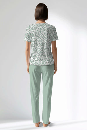 Woman Polyviscon Vanilla Pocket Detail Pyjama Set - B-ROTASYON - Image 3