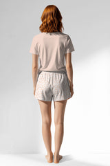 Woman Polyviscon Vanilla Short Set - SOFT PINK - Image 3