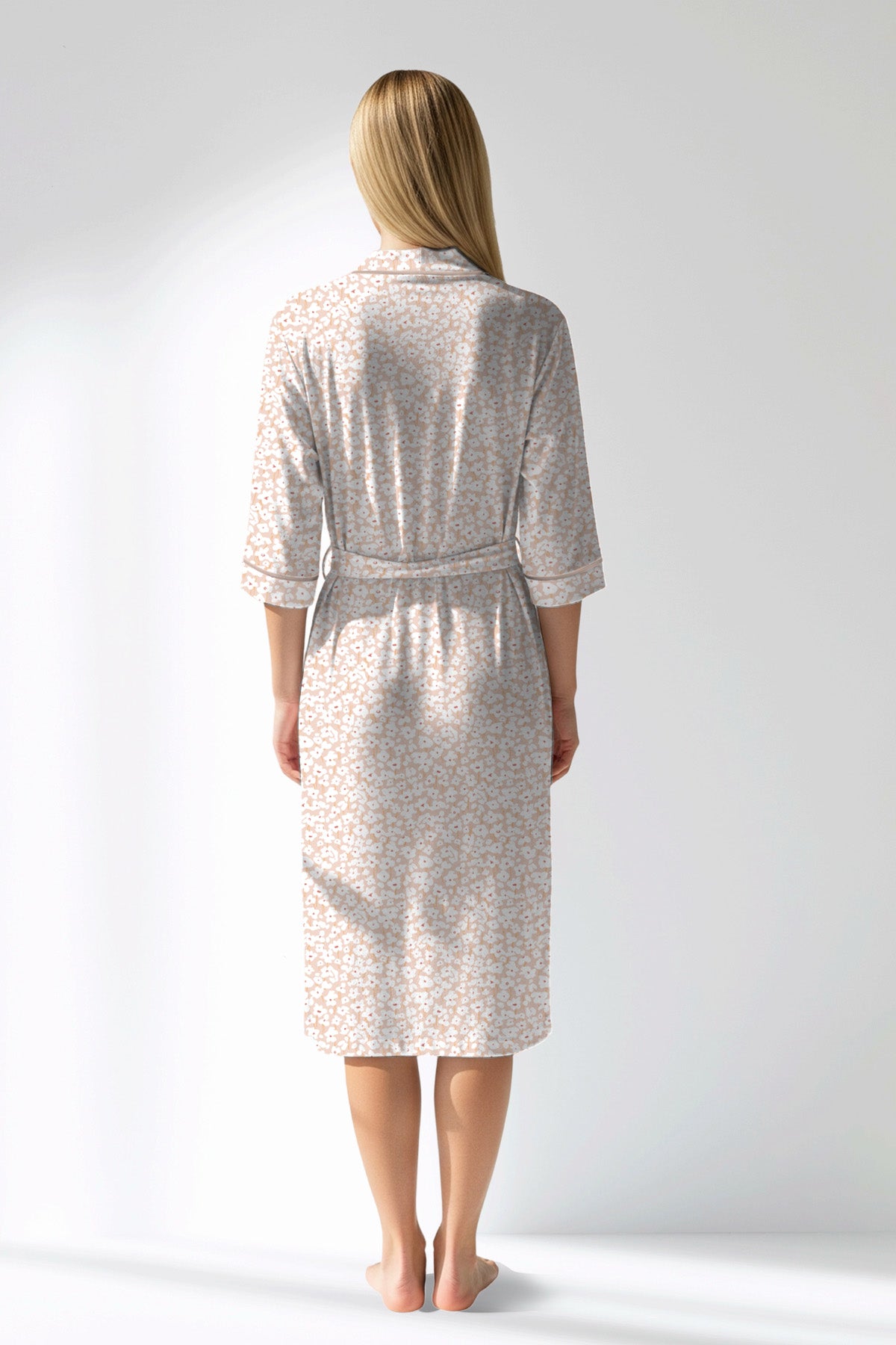 Woman Polyviscon Vanilla Dressing Gown - ROTASYON - Image 3
