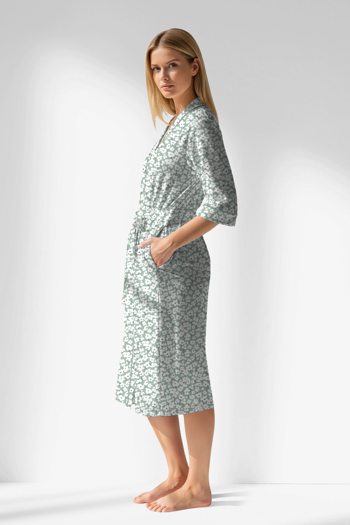 Woman Polyviscon Vanilla Dressing Gown - B-AQUA ROTASYON - Image 2