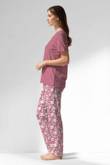Woman Polyviscon Affection Pyjama Set - WILD ROSE - Image 2