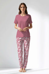 Woman Polyviscon Affection Pyjama Set - WILD ROSE - Image 1