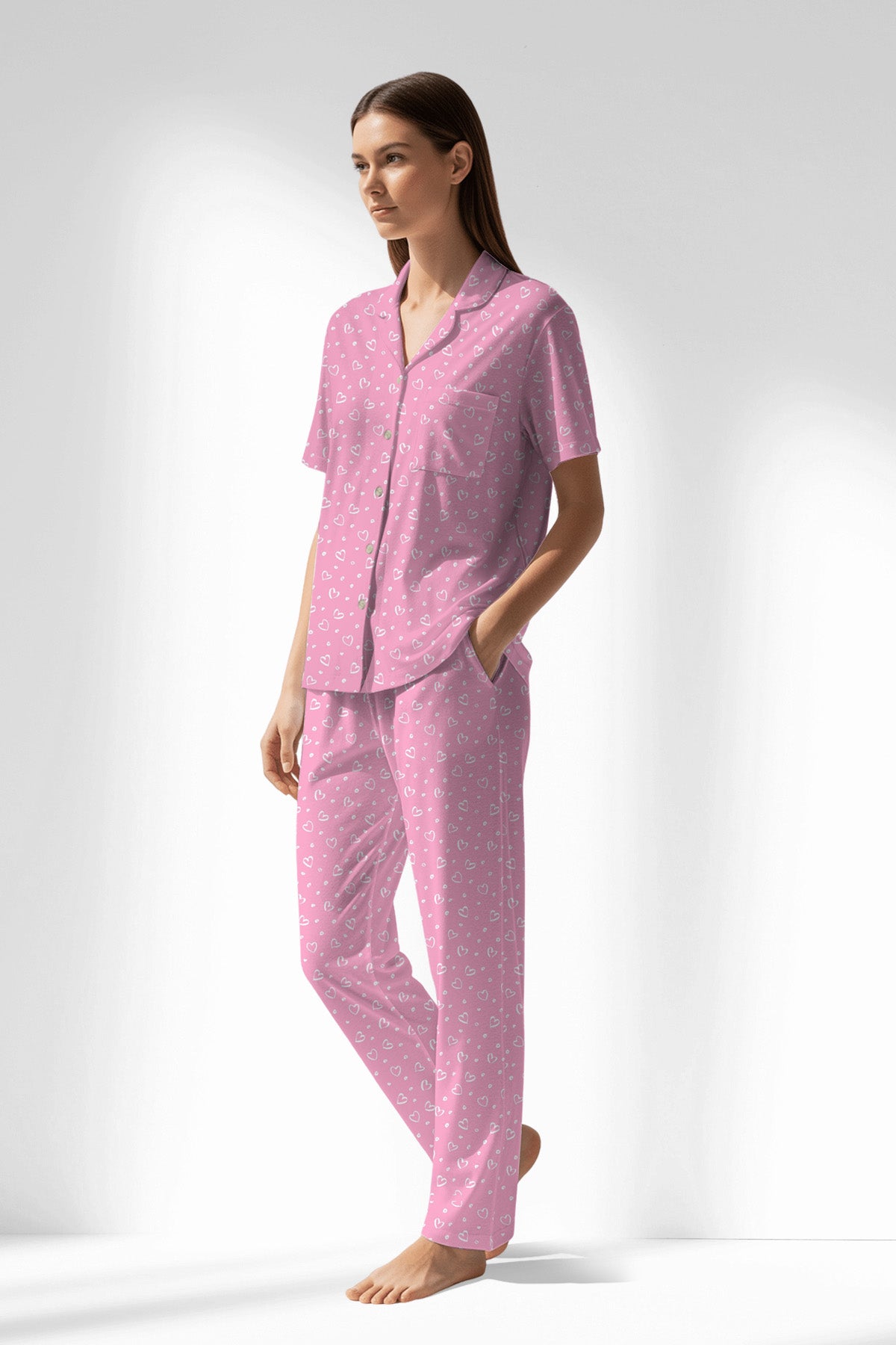 Woman Polyviscon TrueBliss Buttoned Pyjama Set - ROTASYON - Image 2