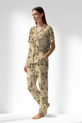 Woman Polyviscon Fleuron Buttoned Pyjama Set - ROTASYON - Image 2
