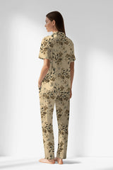 Woman Polyviscon Fleuron Buttoned Pyjama Set - ROTASYON - Image 3