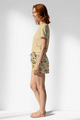 Woman Polyviscon Fleuron Short Set - METRAJ ZEMIN - Image 2