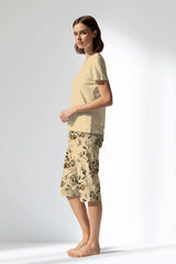 Woman Polyviscon Fleuron Capri Set - METRAJ ZEMIN - Image 2