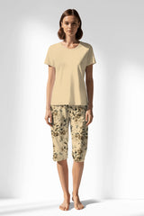 Woman Polyviscon Fleuron Capri Set - METRAJ ZEMIN - Image 3