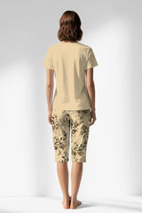 Woman Polyviscon Fleuron Capri Set - METRAJ ZEMIN - Image 1