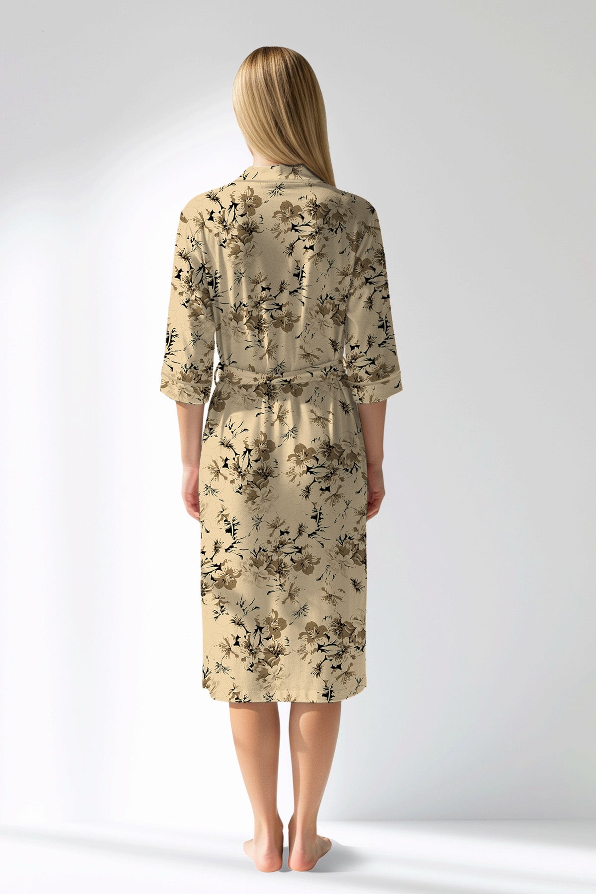 Woman Polyviscon Fleuron Dressing Gown - ROTASYON - Image 3
