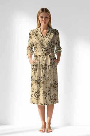 Woman Polyviscon Fleuron Dressing Gown - ROTASYON - Image 1