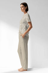 Woman Polyviscon Lunafleur Pocket Detail Pyjama Set - ROTASYON - Image 2