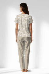 Woman Polyviscon Lunafleur Buttoned Collar Pyjama Set - ROTASYON - Image 3