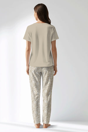Woman Polyviscon Lunafleur Drop Collar Pyjama Set - 14-1107 - Image 3
