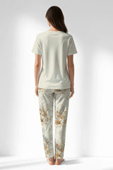Woman Polyviscon Magnolia Pyjama Set - METRAJ ZEMIN - Image 3