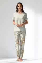 Woman Polyviscon Magnolia Pyjama Set - METRAJ ZEMIN - Image 1
