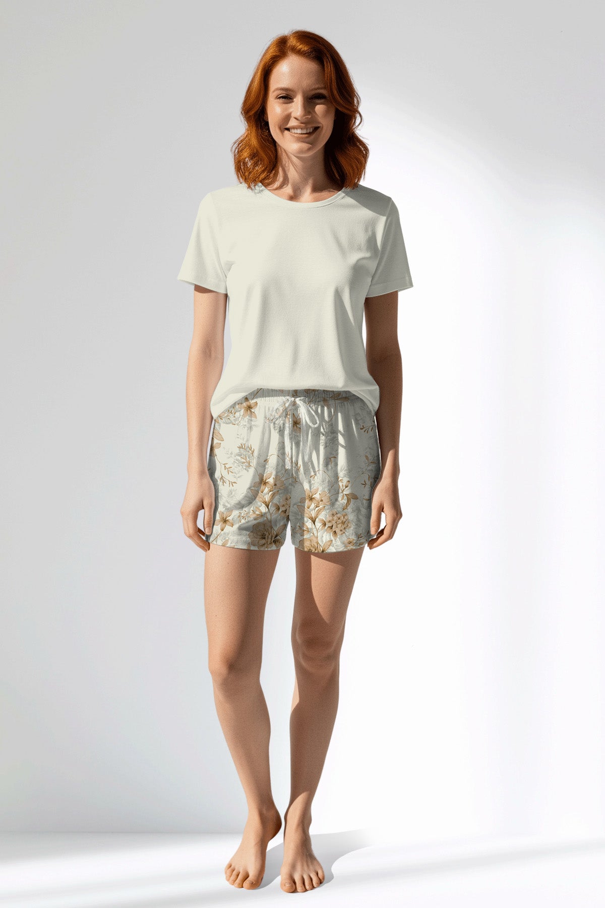 Woman Polyviscon Magnolia Short Set - METRAJ ZEMIN - Image 1