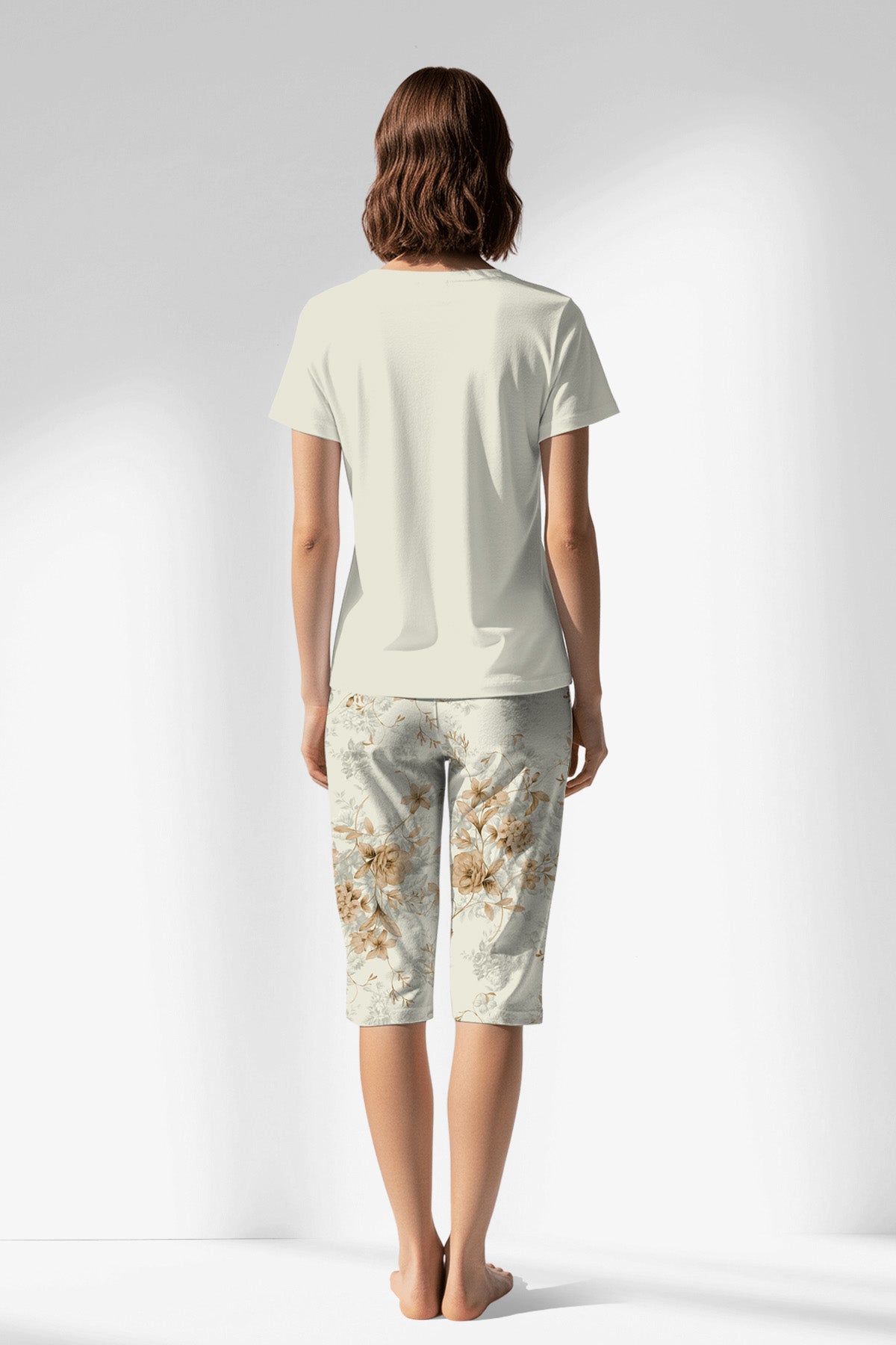 Woman Polyviscon Magnolia Capri Set - METRAJ ZEMIN - Image 1