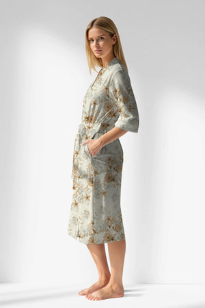 Woman Polyviscon Magnolia Dressing Gown - ROTASYON - Image 2