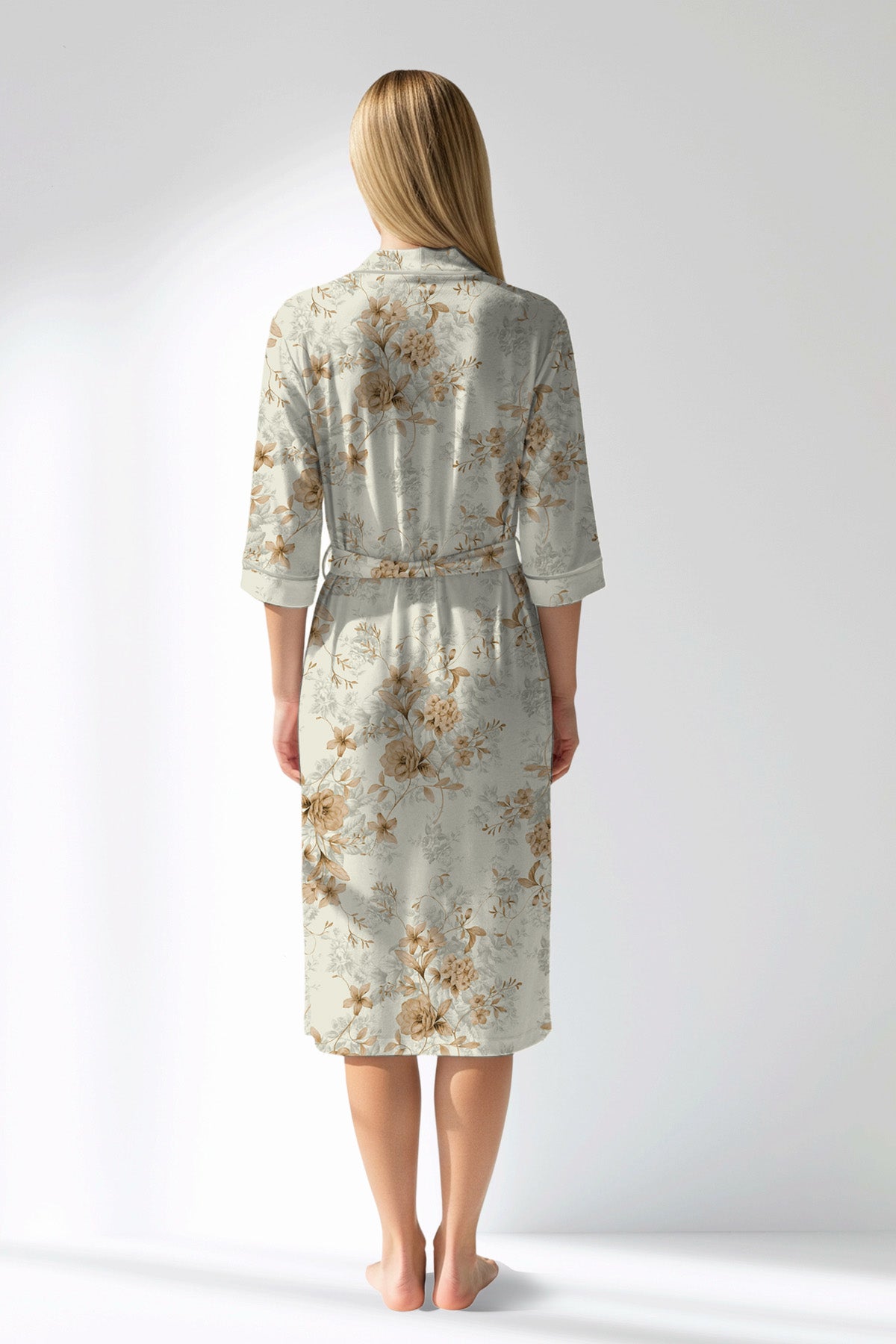 Woman Polyviscon Magnolia Dressing Gown - ROTASYON - Image 3