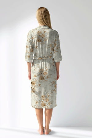 Woman Polyviscon Magnolia Dressing Gown - ROTASYON - Image 3