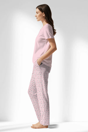 Woman Polyviscon Cloud Drop Collar Pyjama Set - 12-2906 - Image 2