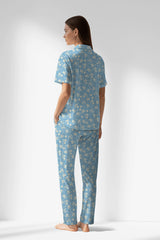 Woman Polyviscon SoftAura Buttoned Pyjama Set - ROTASYON - Image 3