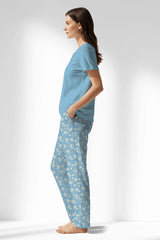 Woman Polyviscon SoftAura Drop Collar Pyjama Set - 14-4318 - Image 2